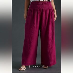 Anthropologie Fuchsia Wide-Leg Pants